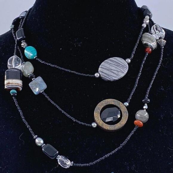 Silpada Jewelry - EUC Silpada Multi-Strand Natural Stone Beaded Necklace